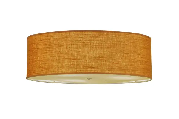 Designed with a rotund profile and a clean architectural look; this appealing ceiling fixture defines a sophisticated aesthetic. This ceiling fixture will add character to any room with distinctive Copper Burlap shade; which is complemented with a Bottocino Idalight bottom diffuser. The hardware is featured in a Nickel powdercoat finish. Handcrafted by highly skilled artisans in our manufacturing facility in Upstate New York; this transitional styled fixture is available in a wide range of custom choices including various designs; colors; sizes and dimmable energy efficient lamping options such as LED. This fixture is UL and cUL listed for damp and dry locations.