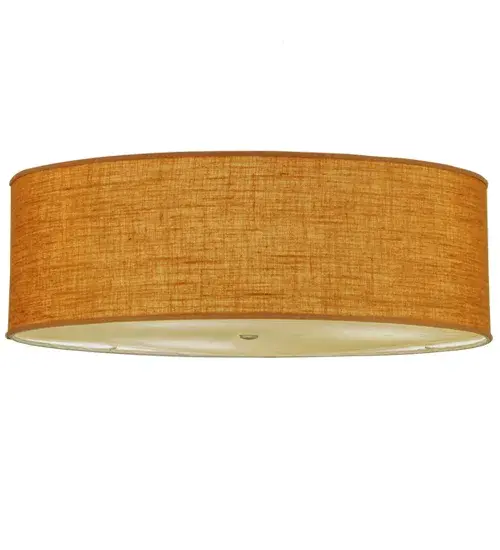Designed with a rotund profile and a clean architectural look; this appealing ceiling fixture defines a sophisticated aesthetic. This ceiling fixture will add character to any room with distinctive Copper Burlap shade; which is complemented with a Bottocino Idalight bottom diffuser. The hardware is featured in a Nickel powdercoat finish. Handcrafted by highly skilled artisans in our manufacturing facility in Upstate New York; this transitional styled fixture is available in a wide range of custom choices including various designs; colors; sizes and dimmable energy efficient lamping options such as LED. This fixture is UL and cUL listed for damp and dry locations. - alternate view