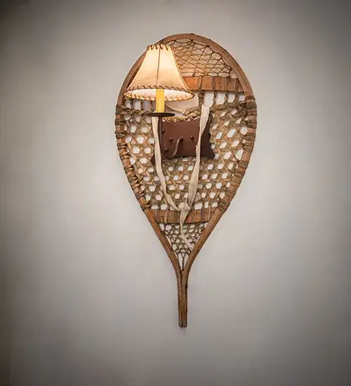 10" Wide Alpine Snowshoe Wall Sconce - Image 1