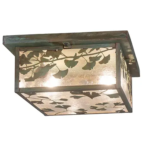 This fixture is made from Brass and Glass. The brass components are in Verde Brass. The lens is Clear Seeded Glass. This fixture is UL rated for wet locations. Collection: Hyde Park Finish: Verde Brass Glass: Clear Seeded Width: 19.75" Height: 6.50" Length: 14.00" Weight: 10.50 lb Number of Bulbs: 2 Maximum Wattage: 60.00 W Bulb Type: A19 Bulb Base: E26 Material: Brass Country of Origin: USA Safety Rating: Wet - alternate view