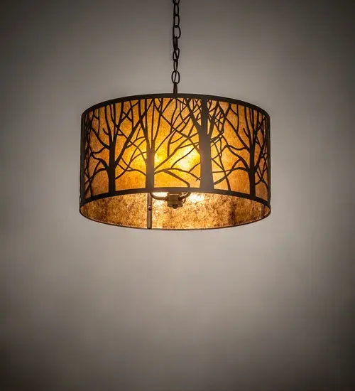 20" Wide Winter Maple Pendant - Image 1