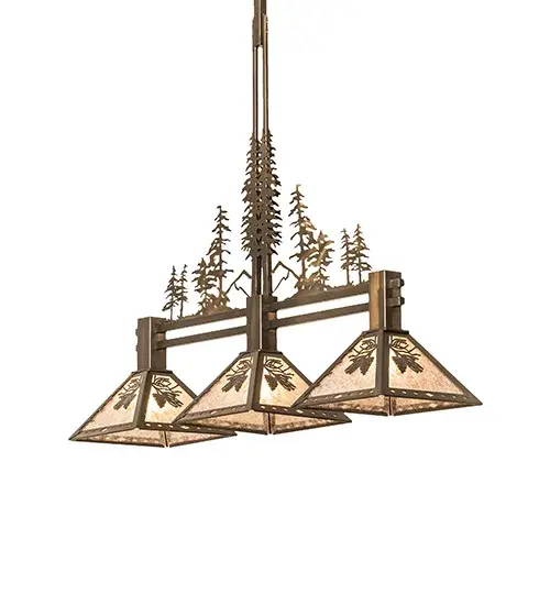 45" Long Winter Pine Tall Pines 3 Light Island Pendant - Image 2