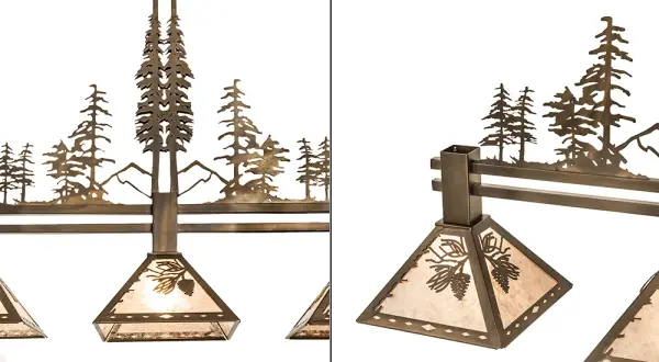 45" Long Winter Pine Tall Pines 3 Light Island Pendant - Image 9