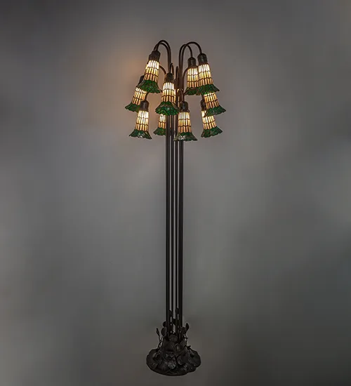 63" High Tiffany Pond Lily 12 Light Floor Lamp