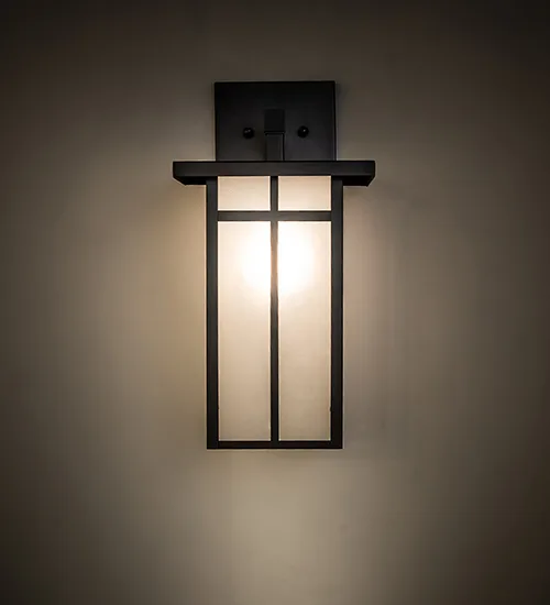 9" Wide Hyde Park "T" Mission Solid Mount Wall Sconce