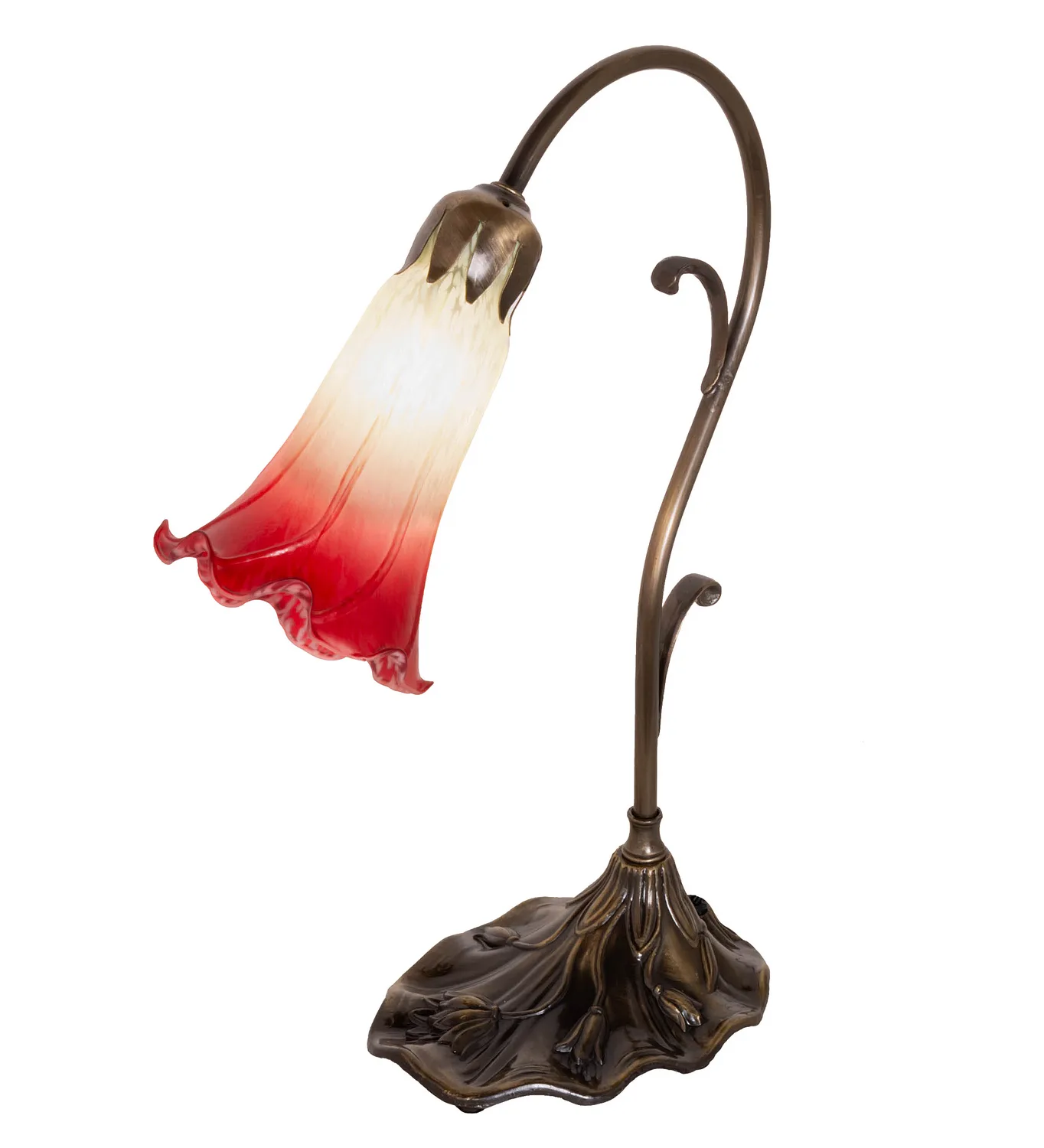 Seafoam/Cranberry Mini Lamp in Antique Brass