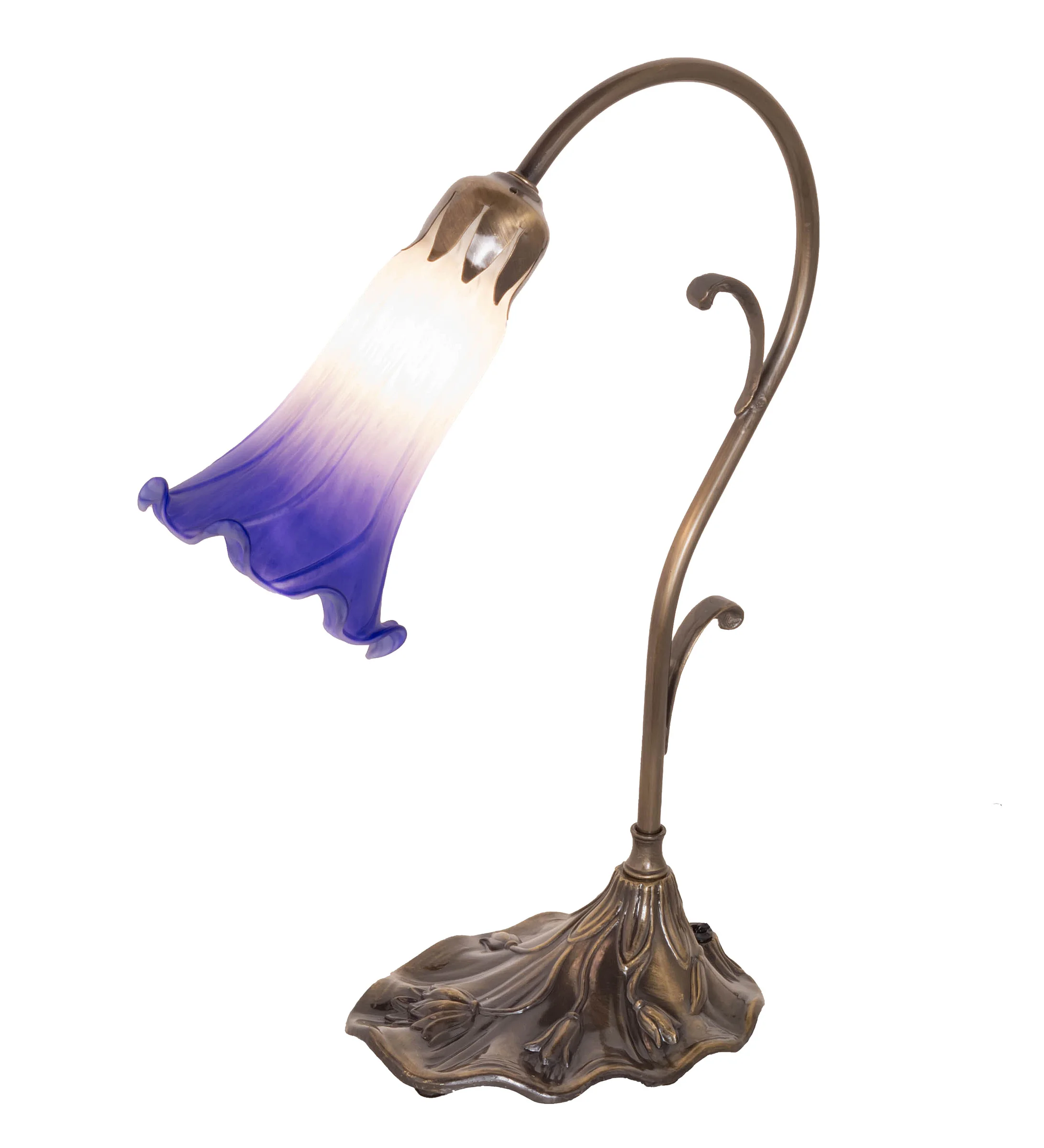 Blue/White Mini Lamp in Antique Brass