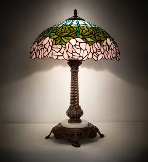 23" Wide Tiffany Cabbage Rose Table Lamp - Image 1