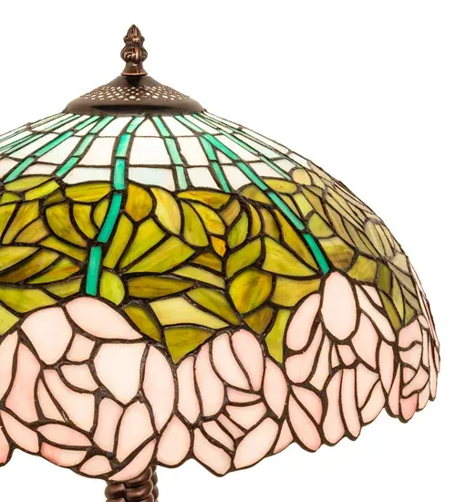 23" Wide Tiffany Cabbage Rose Table Lamp - Image 7