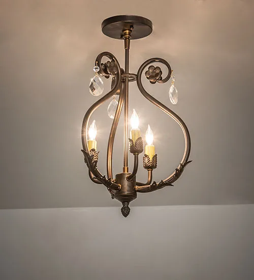 12" Wide Antonia 3 Light Chandelier