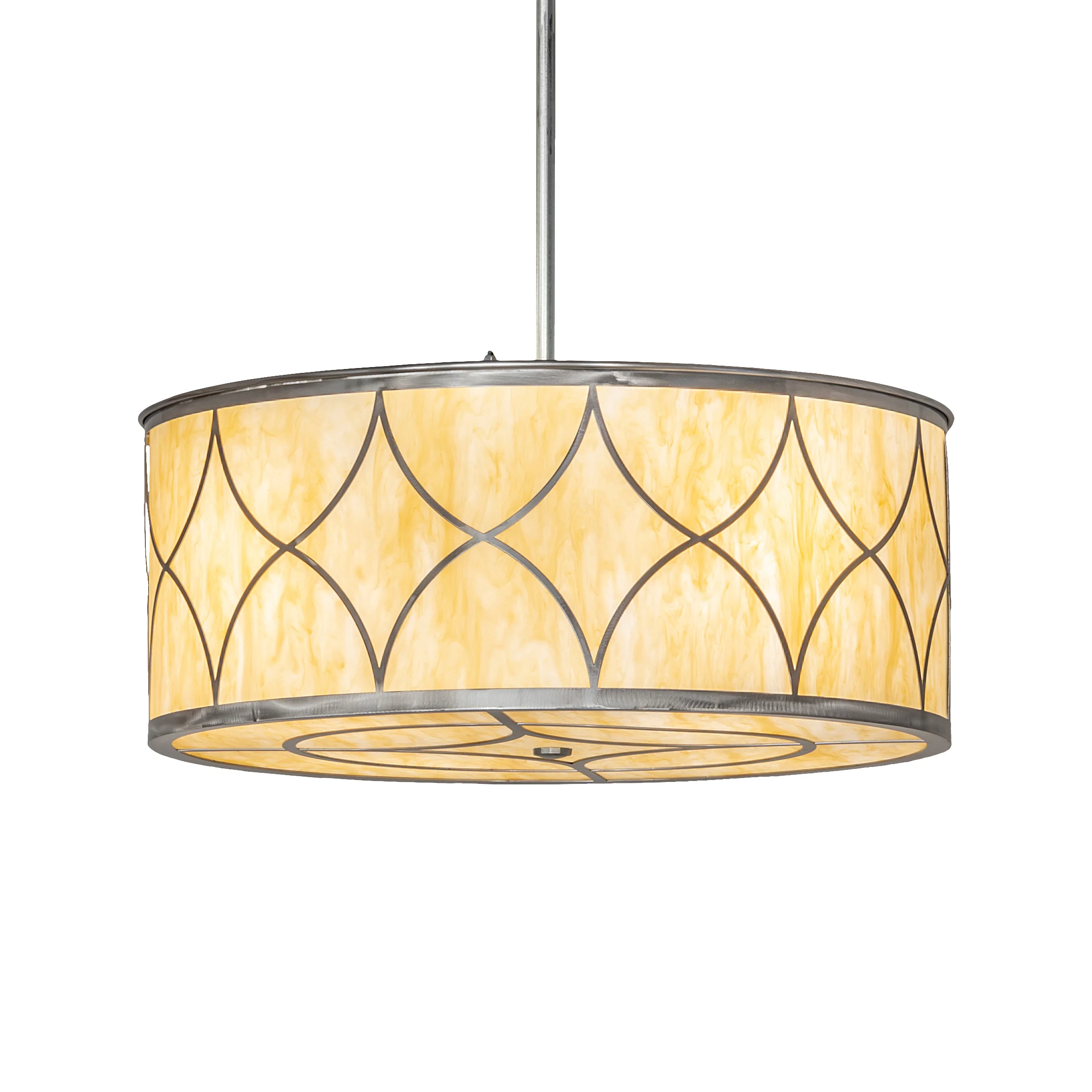 Diamond Four Light Pendant in Raw Steel