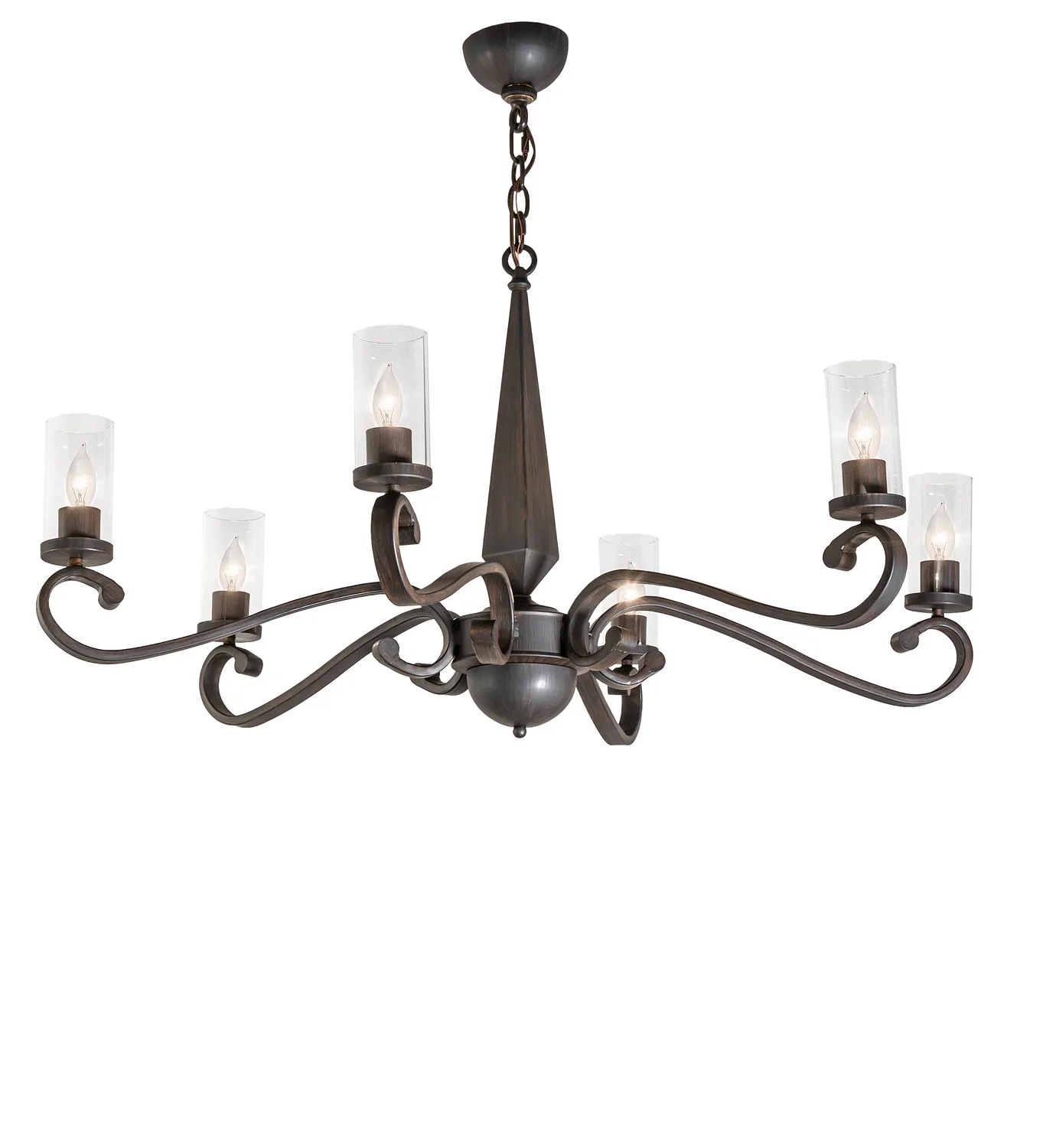 Muirfield Six Light Chandelier in Classic Rust