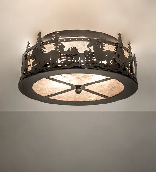 This fixture is made of Steel and Mica. The steel components are finished in Timeless Bronze. The lens is Silver Mica. This fixture is UL rated for damp locations.