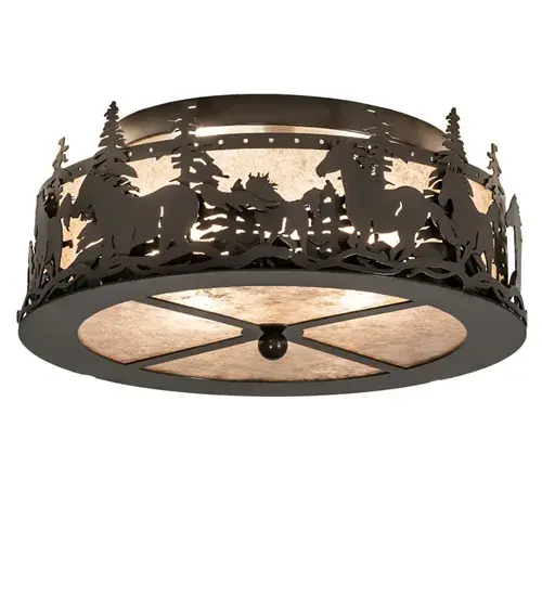 This fixture is made of Steel and Mica. The steel components are finished in Timeless Bronze. The lens is Silver Mica. This fixture is UL rated for damp locations. - alternate view