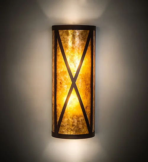 7" Wide Saltire Craftsman Wall Sconce