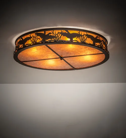 40" Wide Ducks in Flight Flushmount
