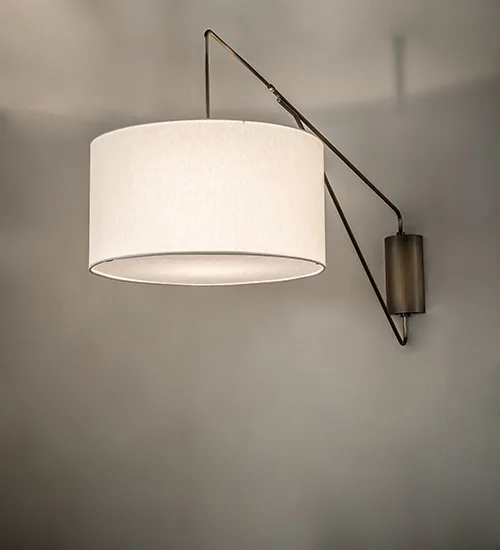 22" Wide Cilindro Textrene Swing Arm Wall Sconce
