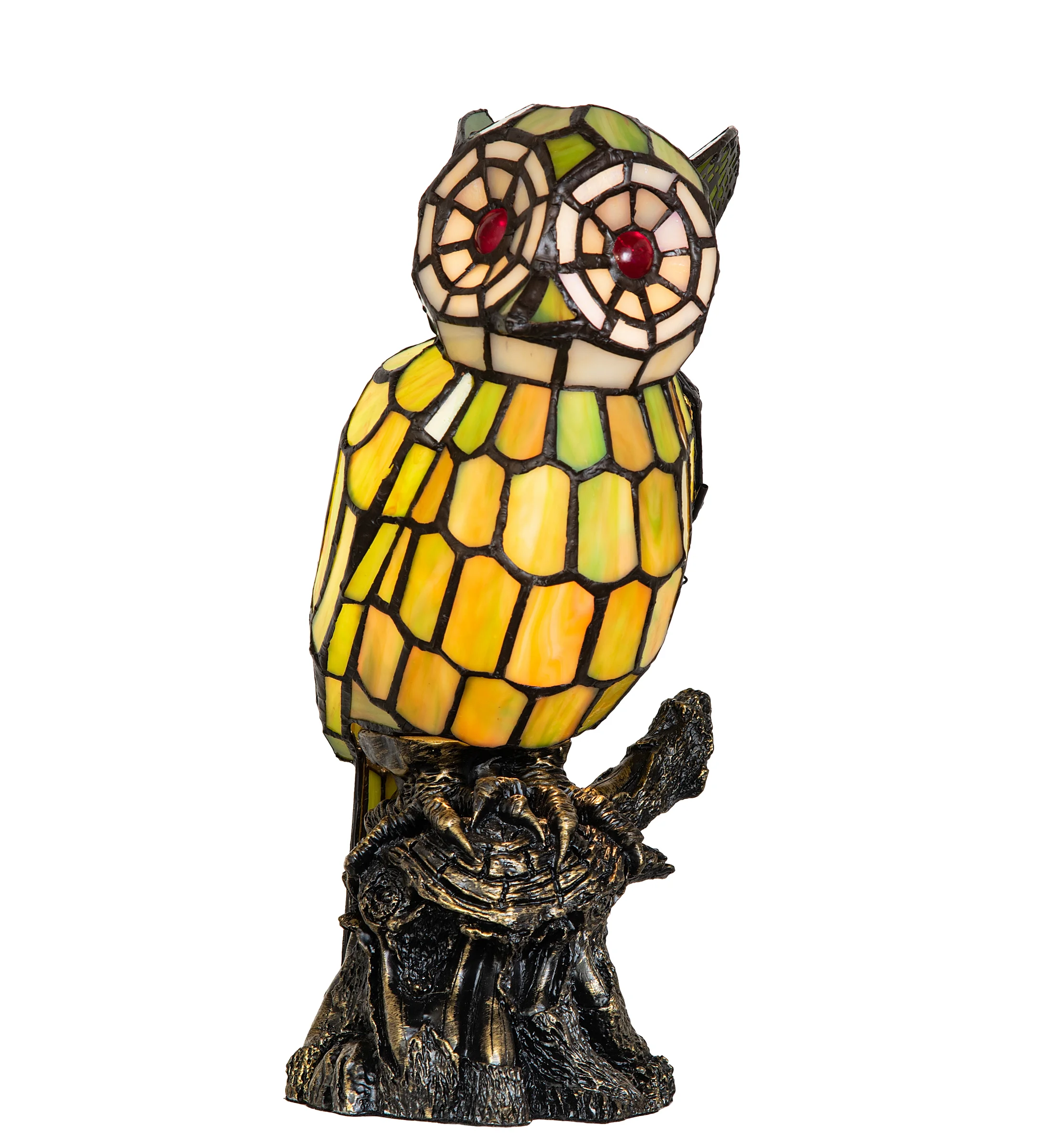 Owl One Light Accent Lamp in Black With Gold Highlight