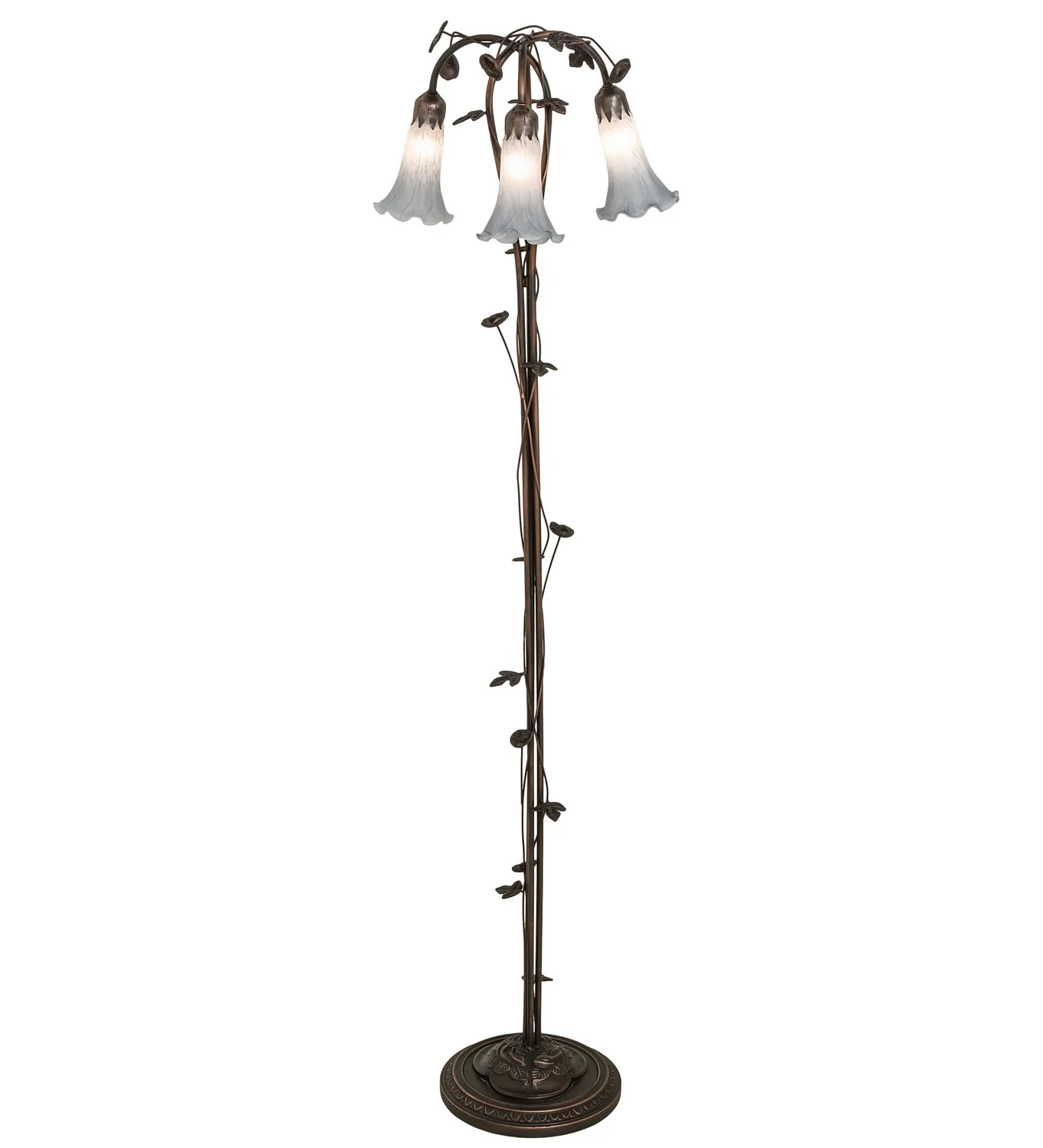 Gray Three Light Floor Lamp in Mahogany Bronze