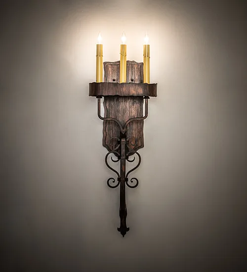 10" Wide Ahriman 3 Light Wall Sconce