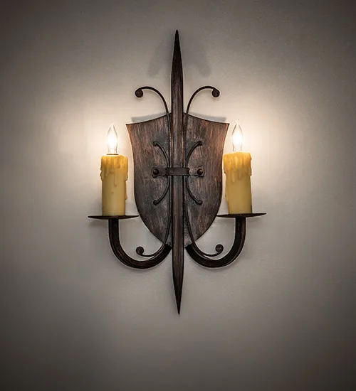 11" Wide Shield 3 Light Wall Sconce