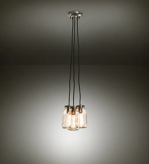 9" Wide Mason Jar 3 Light Pendant