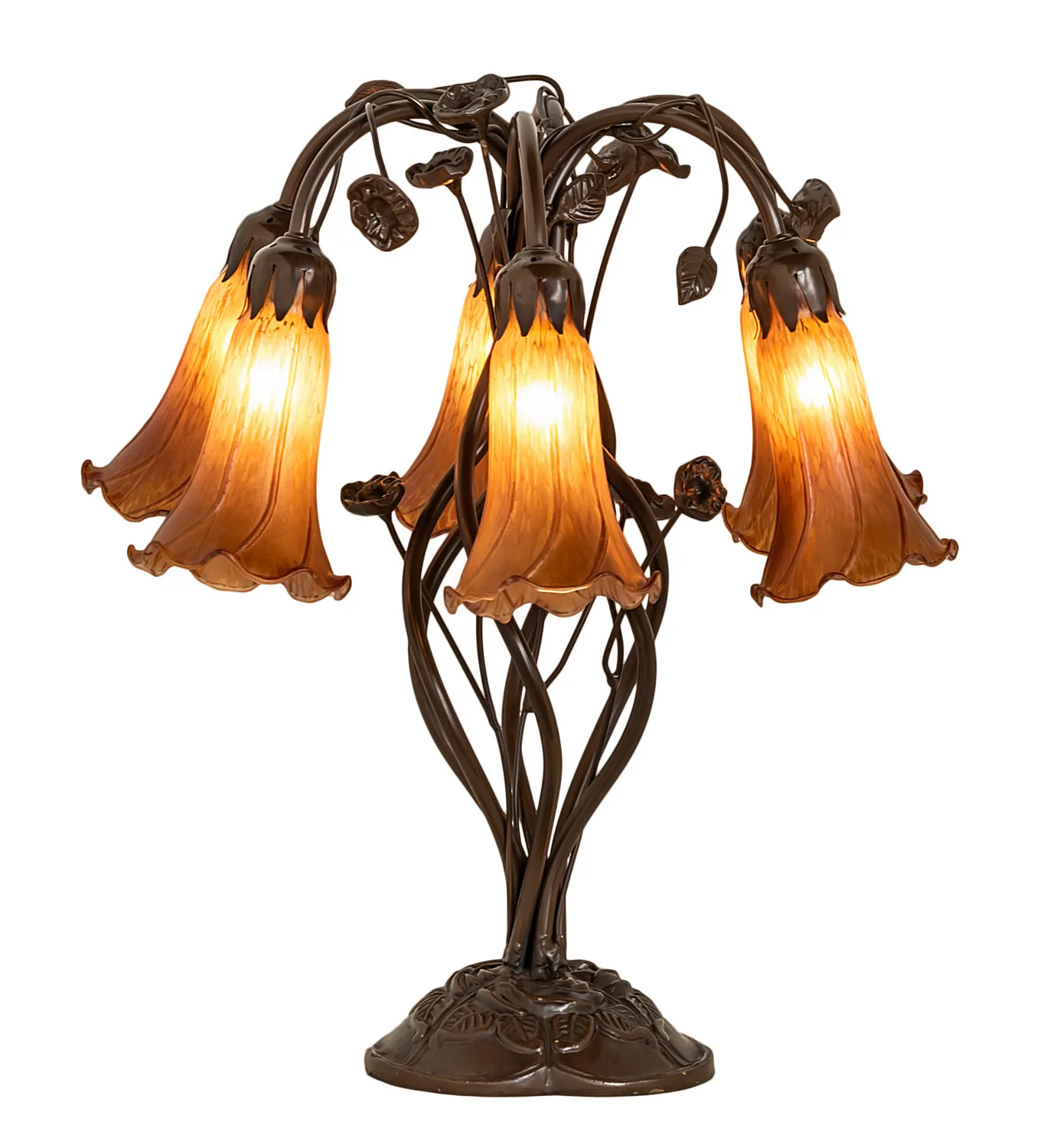 Amber Six Light Table Lamp in Mahogany Bronze