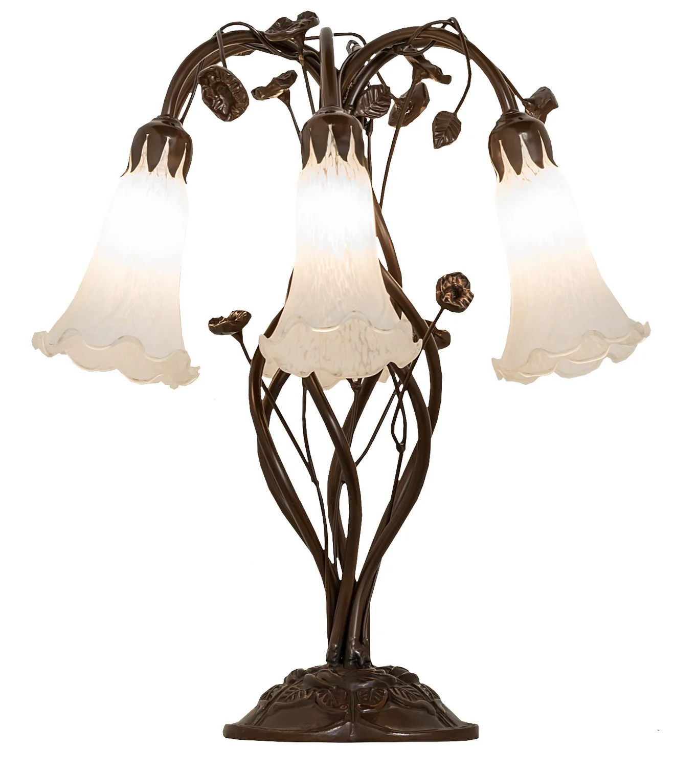 White Six Light Table Lamp in Mahogany Bronze
