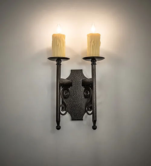 9" Wide Toscano 2 Light Wall Sconce