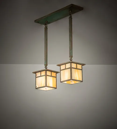 20" Long Hyde Park "T" Mission 2 Light Island Pendant