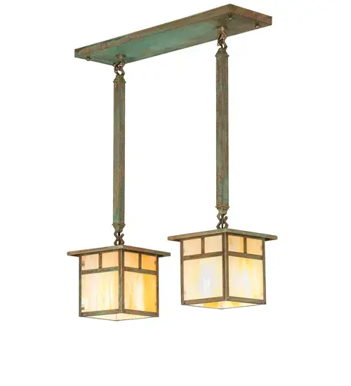 20" Long Hyde Park "T" Mission 2 Light Island Pendant - Image 2