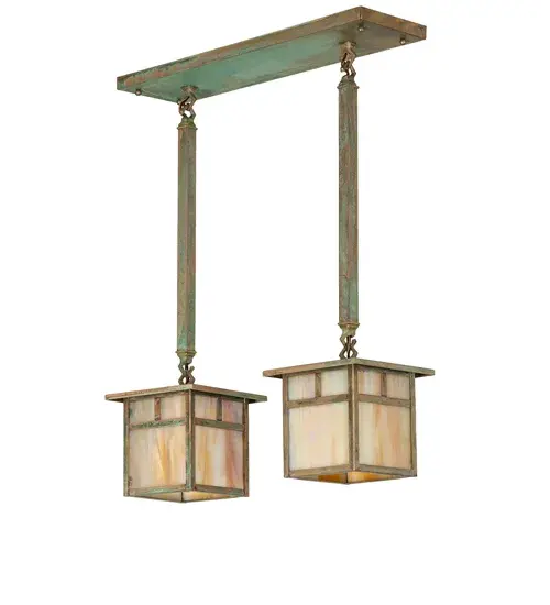 20" Long Hyde Park "T" Mission 2 Light Island Pendant - Image 3