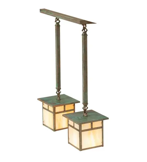 20" Long Hyde Park "T" Mission 2 Light Island Pendant - Image 4