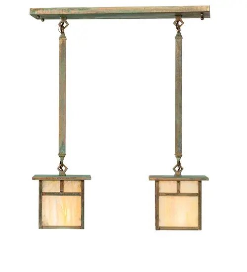 20" Long Hyde Park "T" Mission 2 Light Island Pendant - Image 5