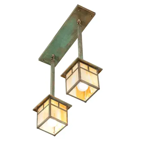 20" Long Hyde Park "T" Mission 2 Light Island Pendant - Image 6