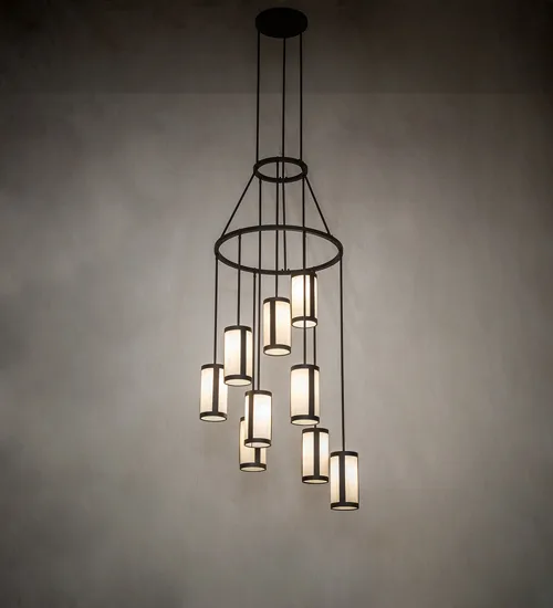 35" Wide Cartier 9 Light Cascading Chandelier