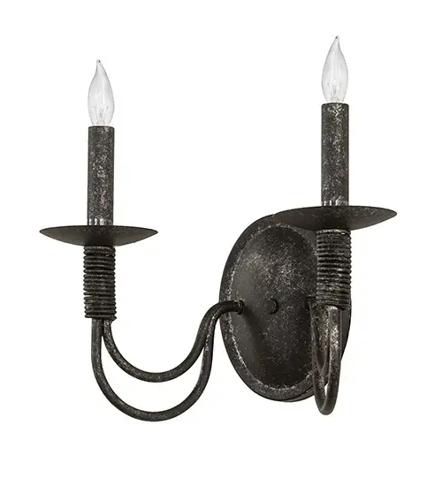 14" Wide Bell 2 Light Wall Sconce - Image 3