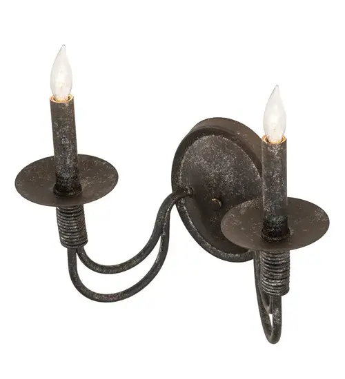 14" Wide Bell 2 Light Wall Sconce - Image 4