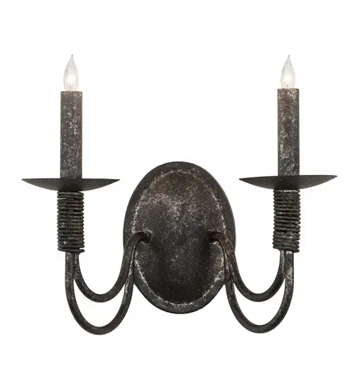 14" Wide Bell 2 Light Wall Sconce - Image 5