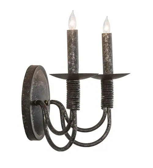 14" Wide Bell 2 Light Wall Sconce - Image 8