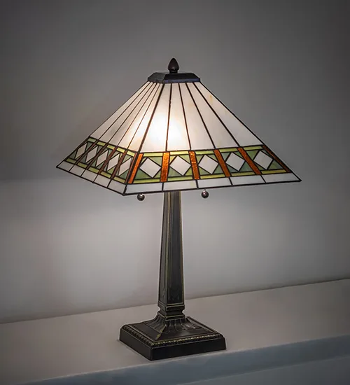 22" High Diamond Band Mission Table Lamp