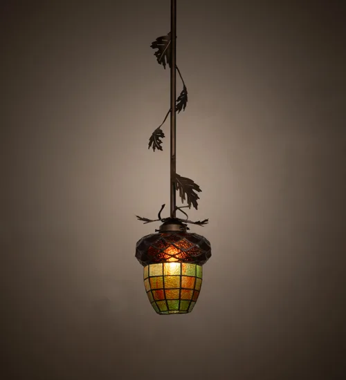 7" Wide Greenbriar Oak Mini Pendant
