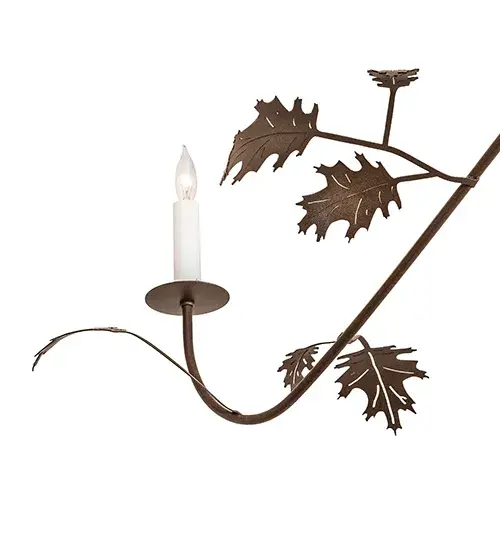 72" Wide Oak Leaf 15 Light Chandelier - Image 4
