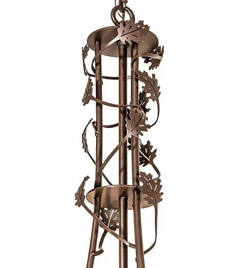 72" Wide Oak Leaf 15 Light Chandelier - Image 5