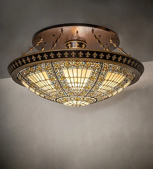 45" Wide Fleur-de-lis Semi-Flushmount