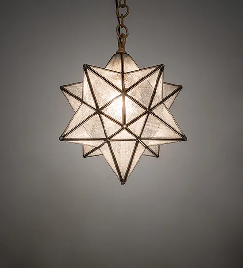 12" Wide Moravian Star Pendant