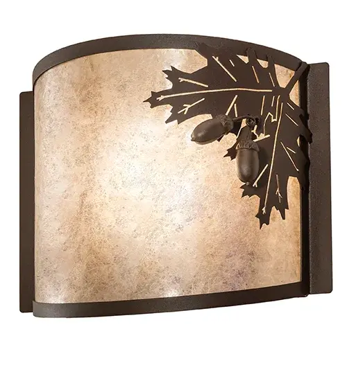12" Wide Oak Leaf & Acorn Wall Sconce - Image 2