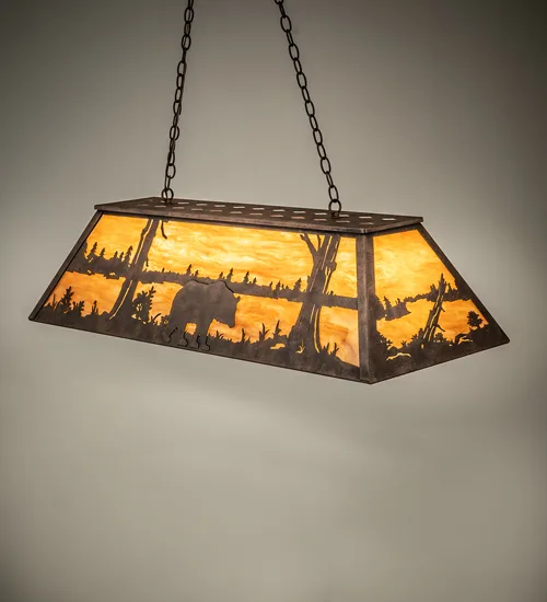 48" Long Bear at Lake Oblong Pendant