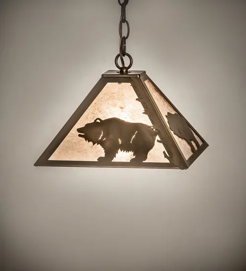 12" Square Bear at Dawn Pendant