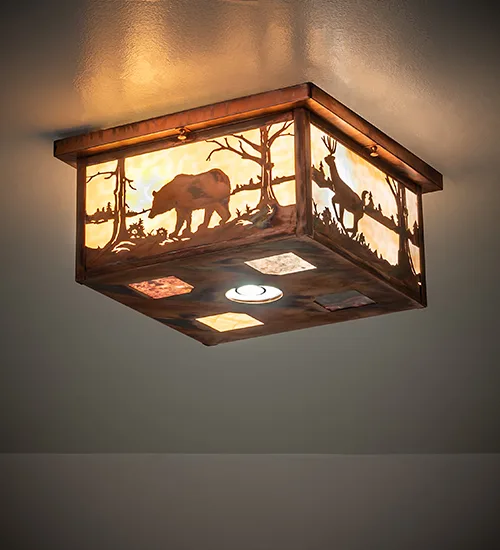 18" Square Wildlife Flushmount
